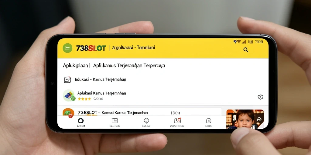 Antarmuka pengguna aplikasi Kamus Terjemahan 738SLOT yang intuitif.