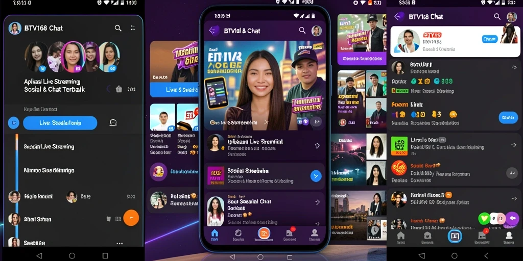 Tampilan antarmuka BTV168 dengan fitur Live Streaming yang interaktif.