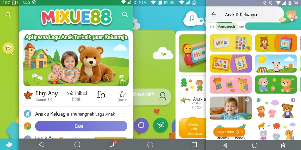 Antarmuka menarik dari aplikasi Lagu Anak MIXUE88.