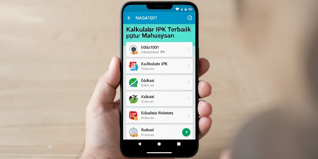 Tampilan antarmuka NAGA1001 dengan fungsi Kalkulator IPK yang mudah dipahami.
