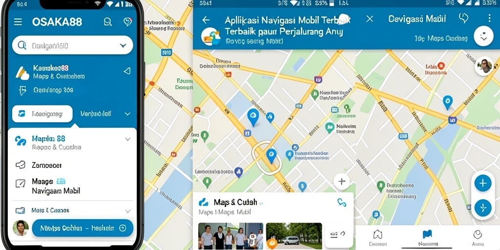 Antarmuka OSAKA88 yang interaktif dan mudah digunakan untuk navigasi mobil.