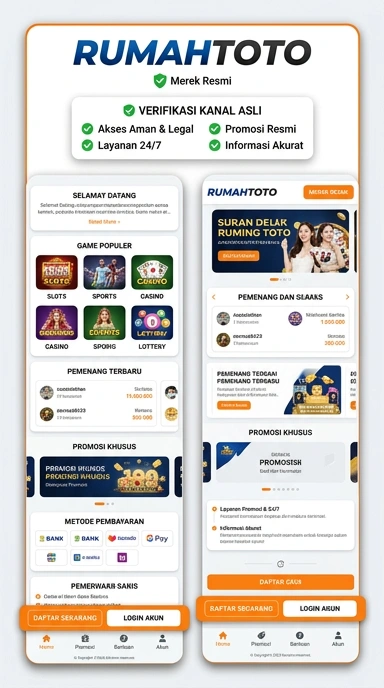 Tampilan kanal resmi rumahtoto